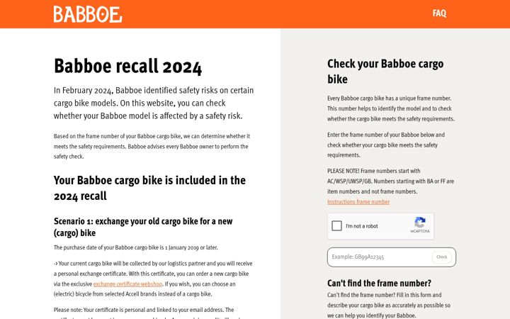 Screenshot von checkyourcargobike.co.uk