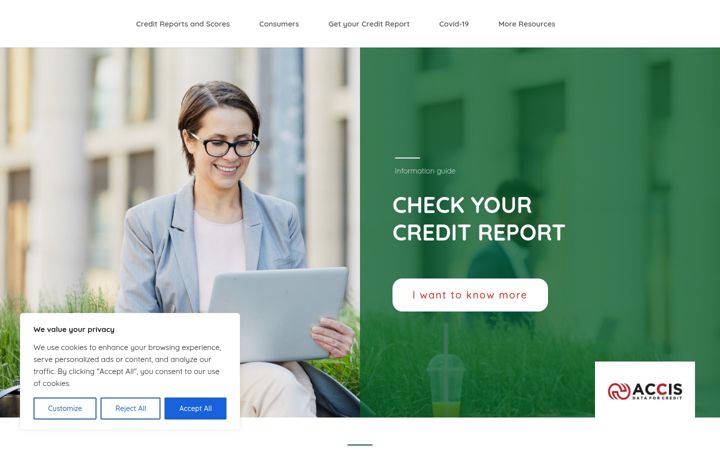Snímek obrazovky checkyourcreditreport.eu