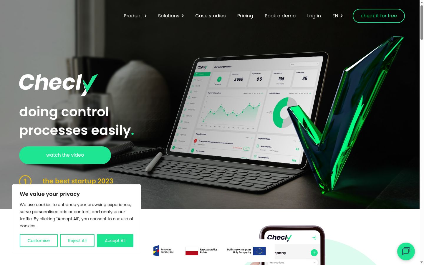Screenshot of the consent banner shown before any interaction