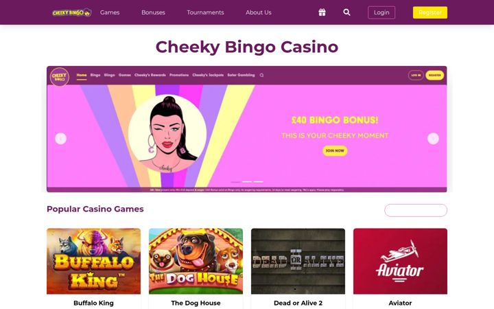 Screenshot of cheekybingo--casino-uk.com