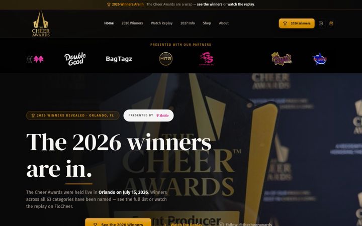 Screenshot di cheerawards.org