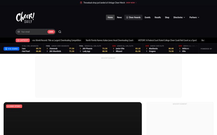 Screenshot of cheerdaily.com
