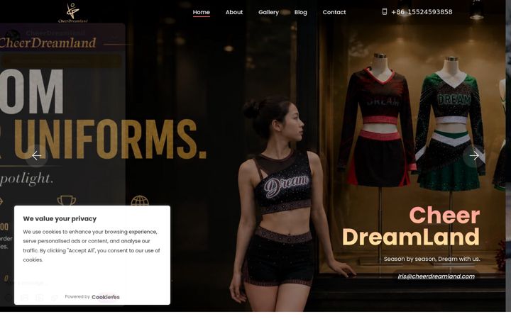 Screenshot of cheerdreamland.com