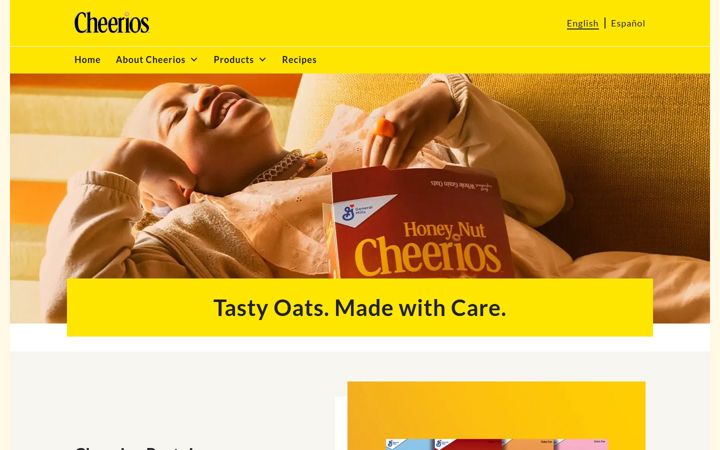 Kuvakaappaus sivustosta cheerios.com