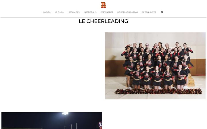 Captură de ecran a cheerleadersrouen.fr