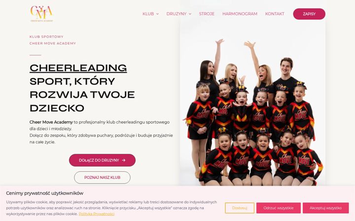 Skjámynd af cheermoveacademy.pl