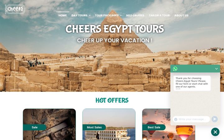 Screenshot of cheersegypttours.com