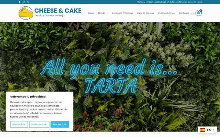 Snímek obrazovky cheeseandcake.es