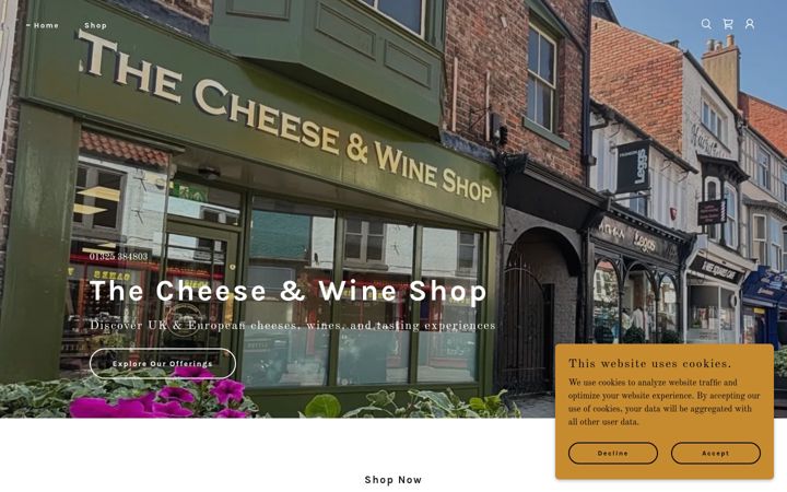 Zrzut ekranu cheeseandwineshop.co.uk