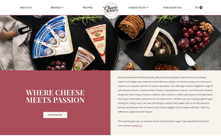 Screenshot of cheeseartistry.com
