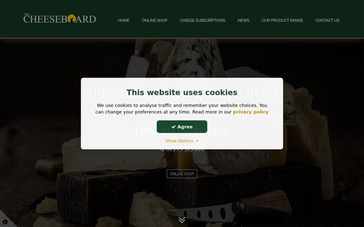 Screenshot of cheeseboardsidmouth.com