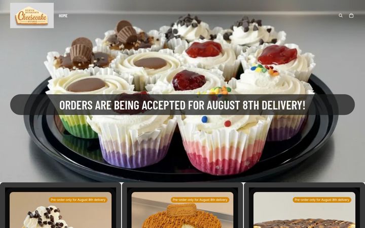 Screenshot of cheesecakestoreonline.com