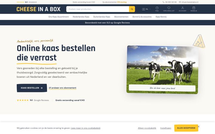 Captura de ecrã de cheeseinabox.nl