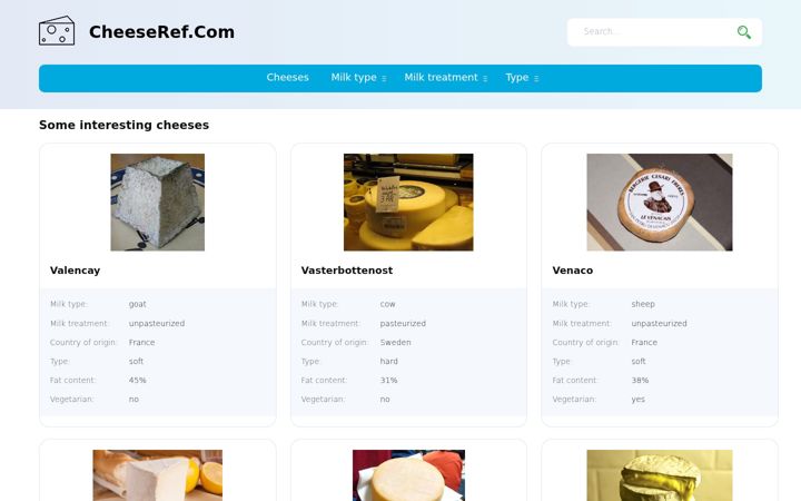 Screenshot of cheeseref.com