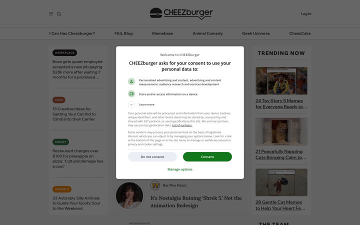 Screenshot stránky cheezburger.com
