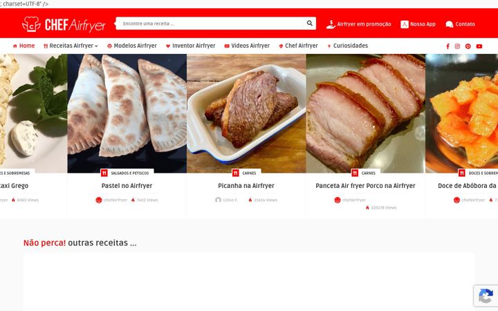 Captura de pantalla de chefairfryer.com.br