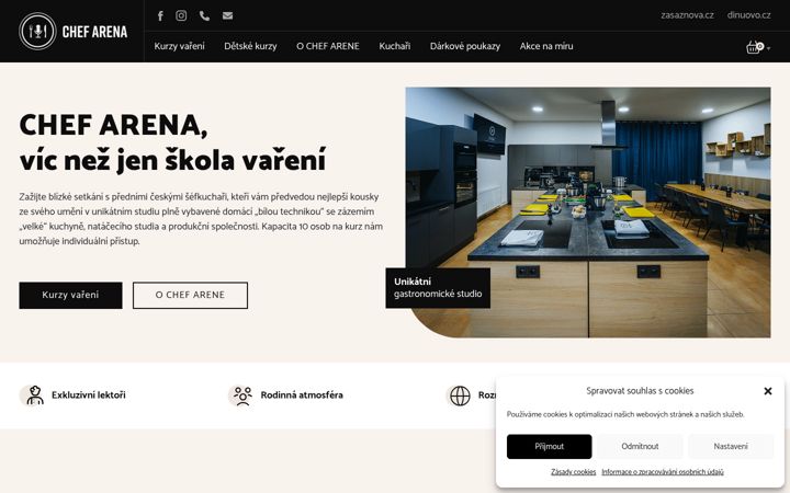 Ekraanipilt saidist chefarena.cz