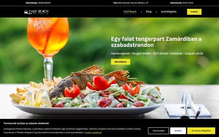 Screenshot ta' chefbeach.hu