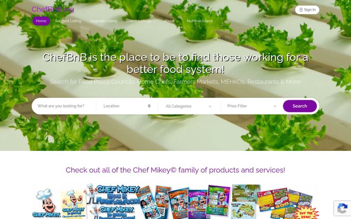 Screenshot von chefbnb.org