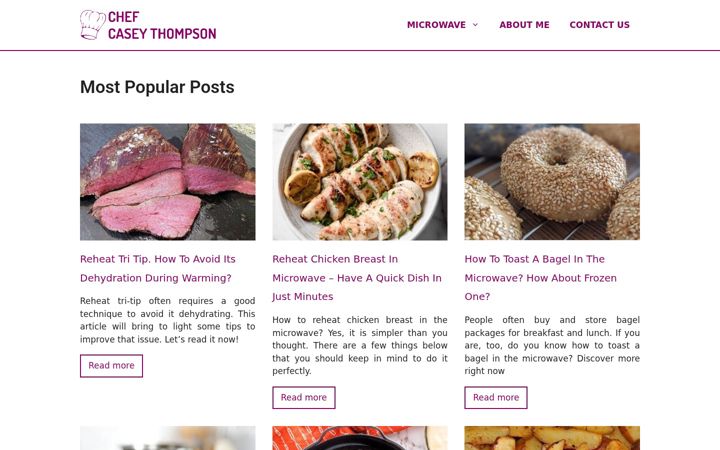 Screenshot of chefcaseythompson.com