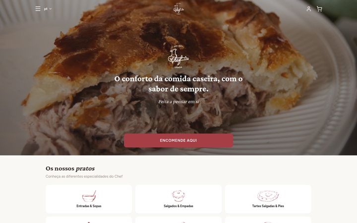 Ekraanipilt saidist chefcomidapronta.pt