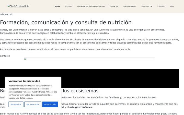 Screenshot of chefcristinaruiz.com