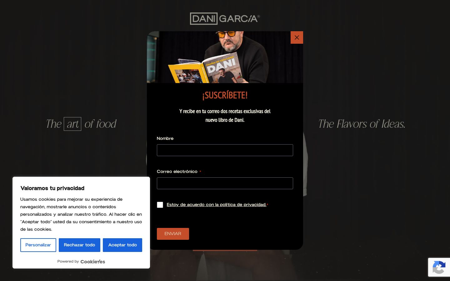 Screenshot of the consent banner shown before any interaction