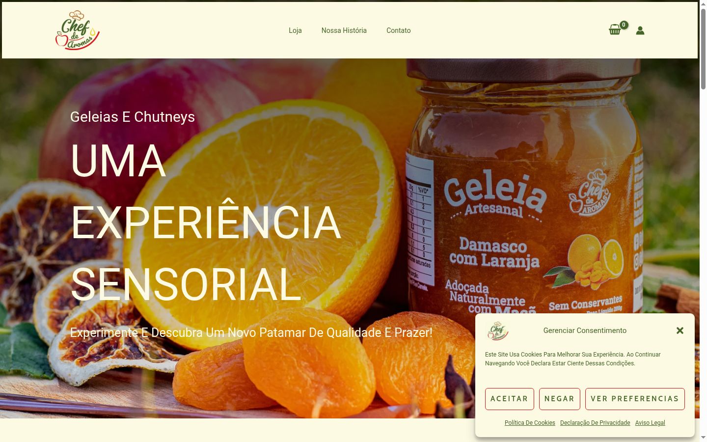 Captura de pantalla del banner de consentimiento mostrado antes de cualquier interacción