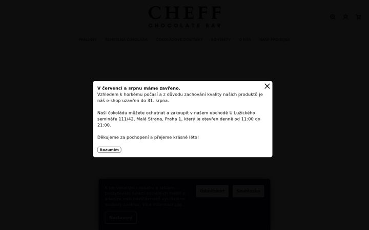 Posnetek zaslona cheff-chocolatebar.cz