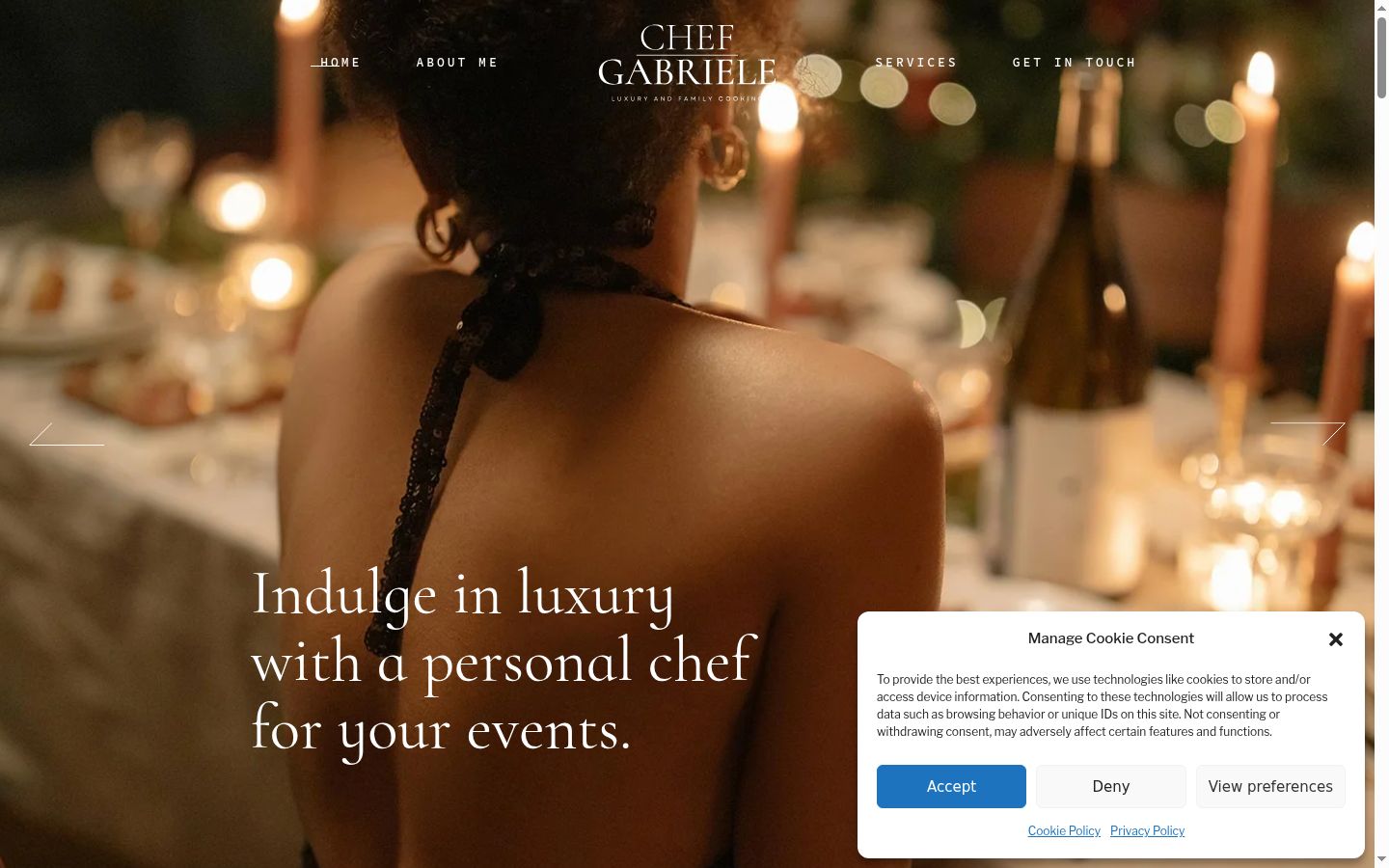 Screenshot of the consent banner shown before any interaction
