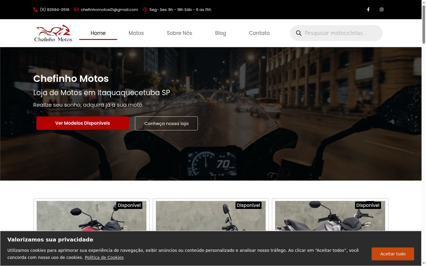 Captura de pantalla del banner de consentimiento mostrado antes de cualquier interacción