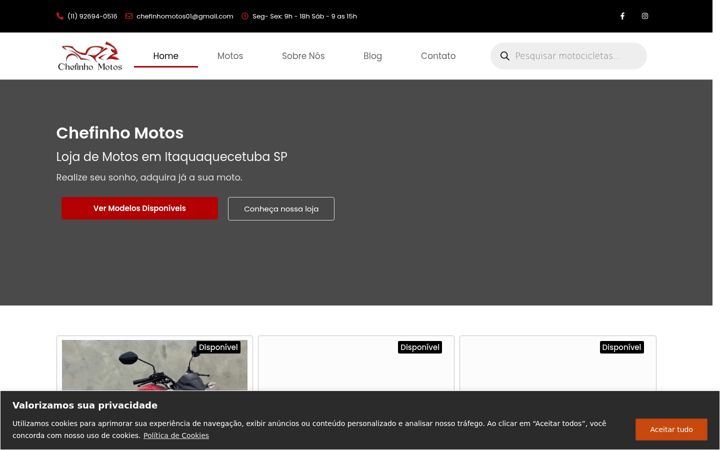 Captura de pantalla de chefinhomotos.com.br