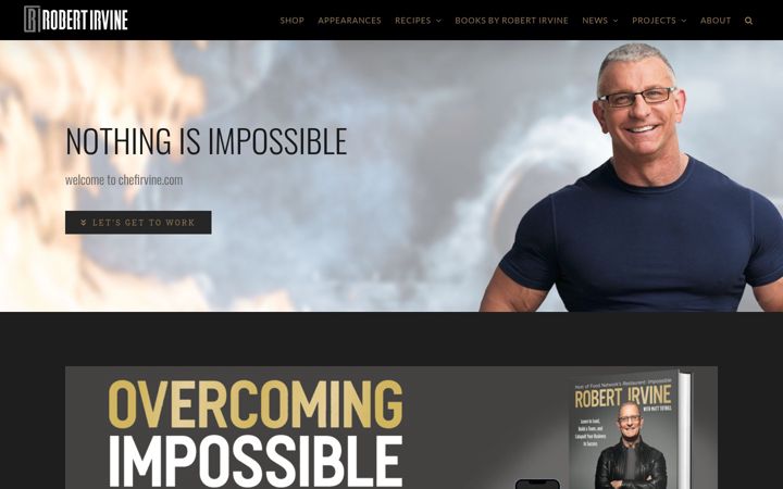 Screenshot of chefirvine.com