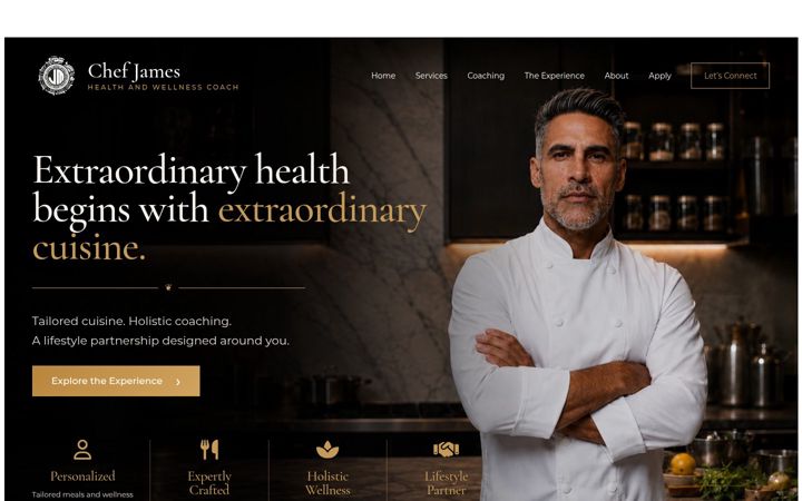 Screenshot of chefjamesm.com