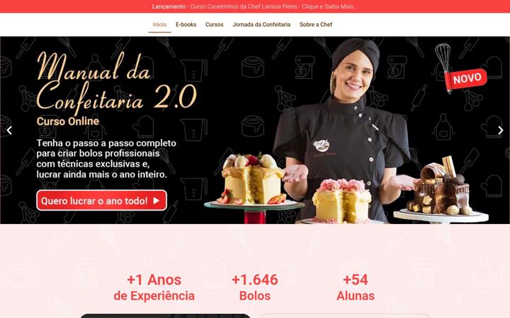 Captura de pantalla de cheflarissaperes.com.br