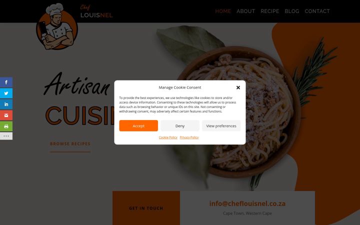 Screenshot van cheflouisnel.co.za