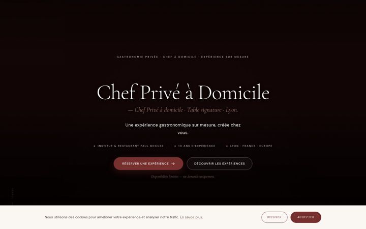 Screenshot of chefprivesean.com