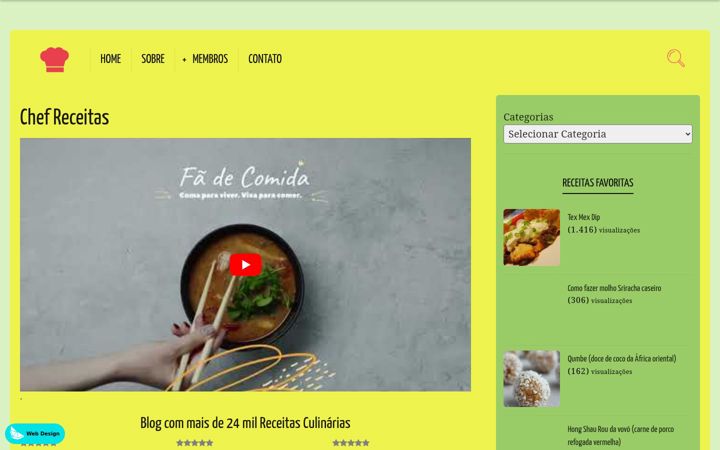 Captura de pantalla de chefreceitas.com.br