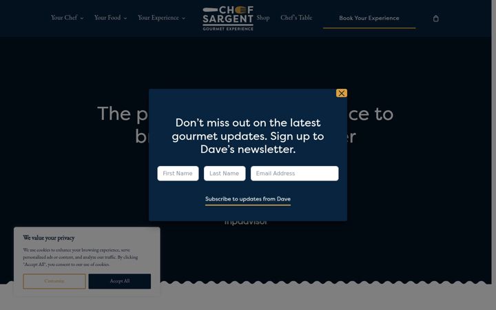 Képernyőkép: chefsargent.co.uk