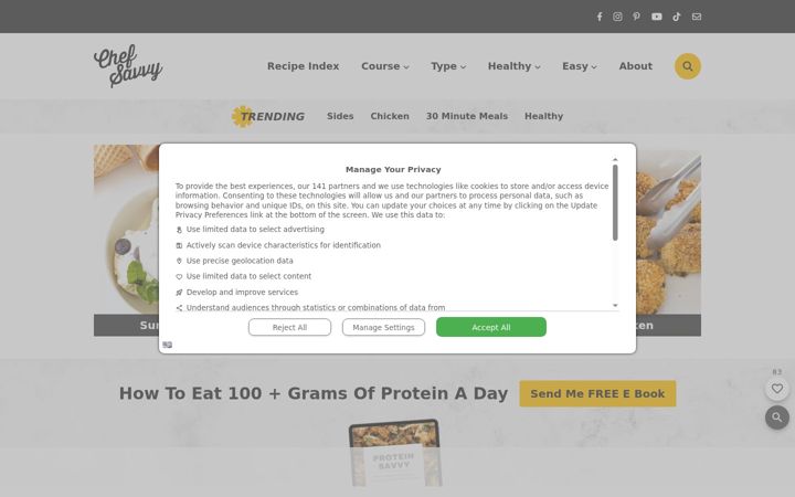 Screenshot of chefsavvy.com