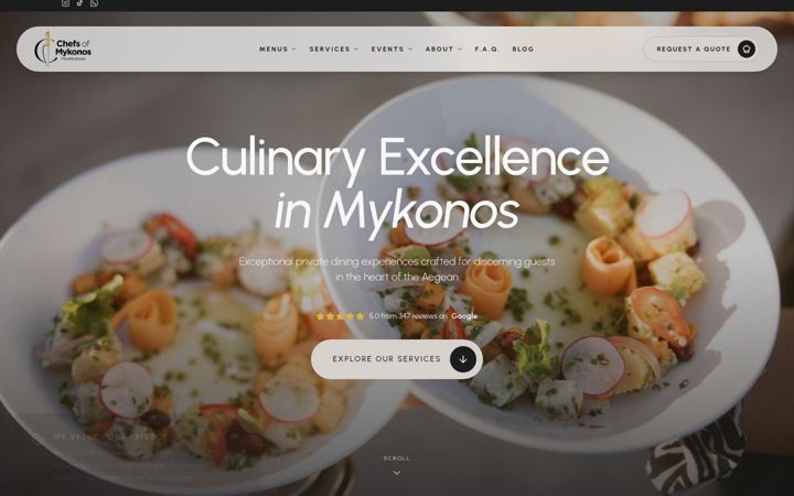 Screenshot of chefsofmykonos.com