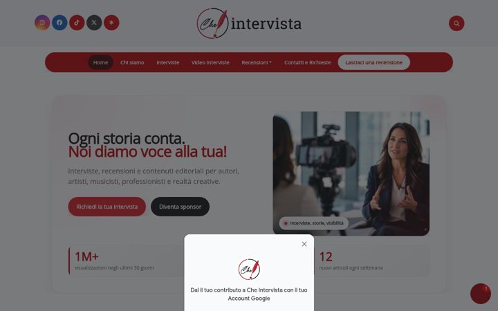 Zrzut ekranu cheintervista.it