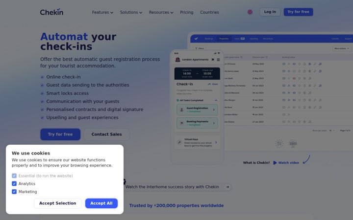 Screenshot ta' chekin.com