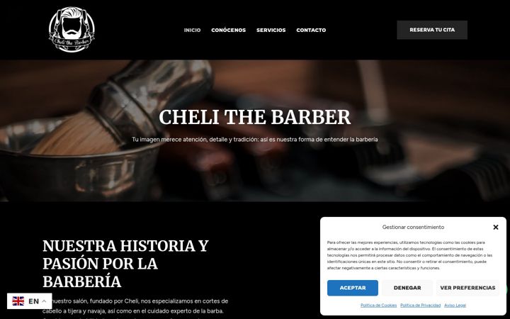 Snímek obrazovky chelithebarber.es