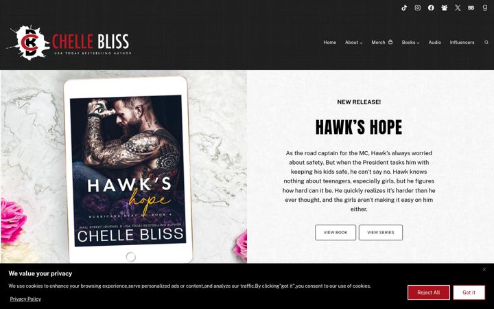 Screenshot of chellebliss.com
