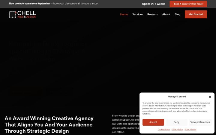 Screenshot of chellwebdesign.com