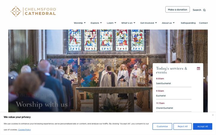 Screenshot ta' chelmsfordcathedral.org.uk
