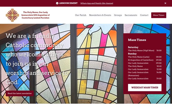 Screenshot ta' chelmsfordcatholic.co.uk