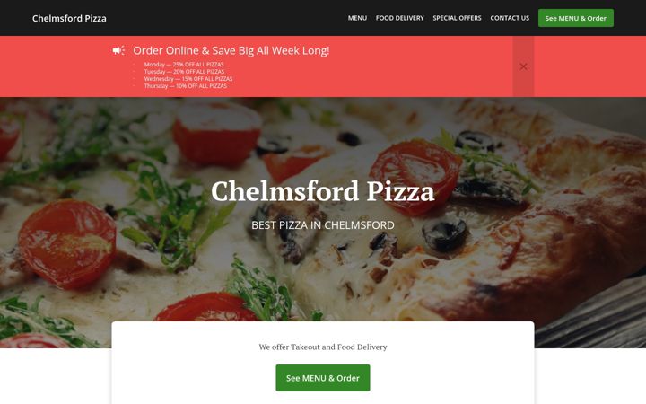 Screenshot of chelmsfordpizza.com