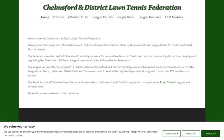 Screenshot di chelmsfordtennisleague.co.uk